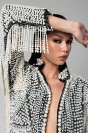 Akira Luxe All Over Pearl Alix Jacket