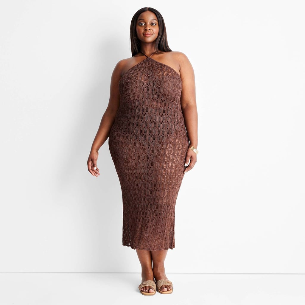 An Open-Stitch Maxi Dress