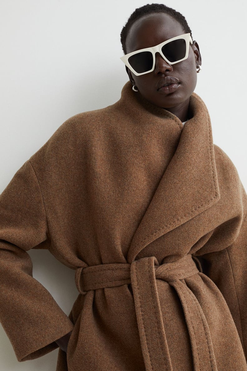 For a Drapey Silhouette: Wool-Blend Coat