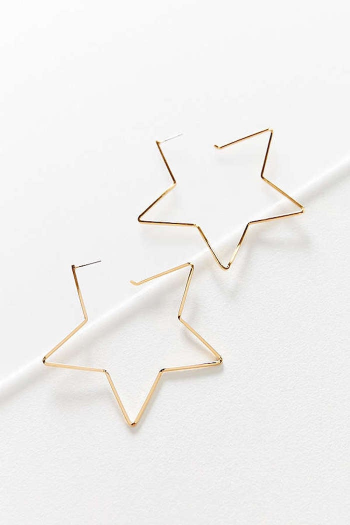 Urban Outfitters 18K Gold-Plated Geometric Hoop Earrings