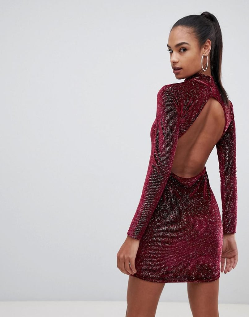 PrettyLittleThing Glitter Stripe Mini Dress | Sexy Party Dresses ...