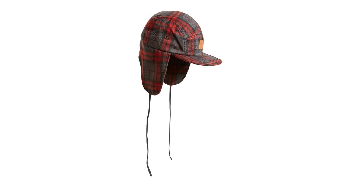 plaid hat with ear flaps