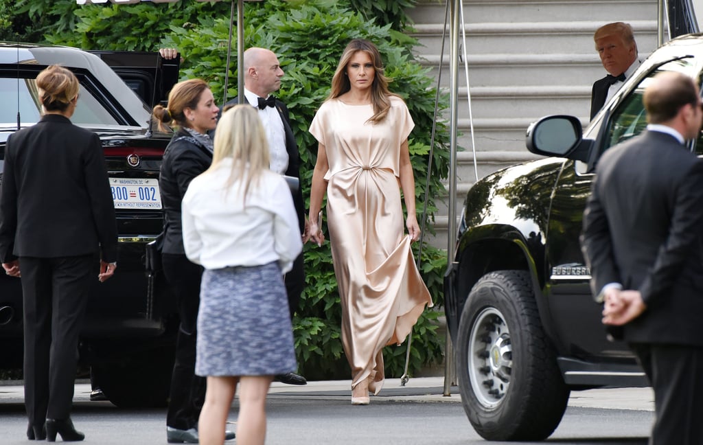 Melania Trump Wore a $2,595 Champagne-Hued Gown by Monique Lhuillier