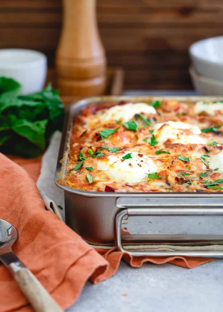 Turkey Sausage Spaghetti Squash Baked Ziti With Mushrooms and Chard ...