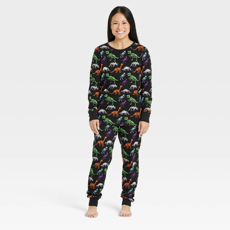 Spooky Dinosaurs: Hyde & EEK! Boutique Women's Halloween Dino Skeletons Matching Family Pajama Set