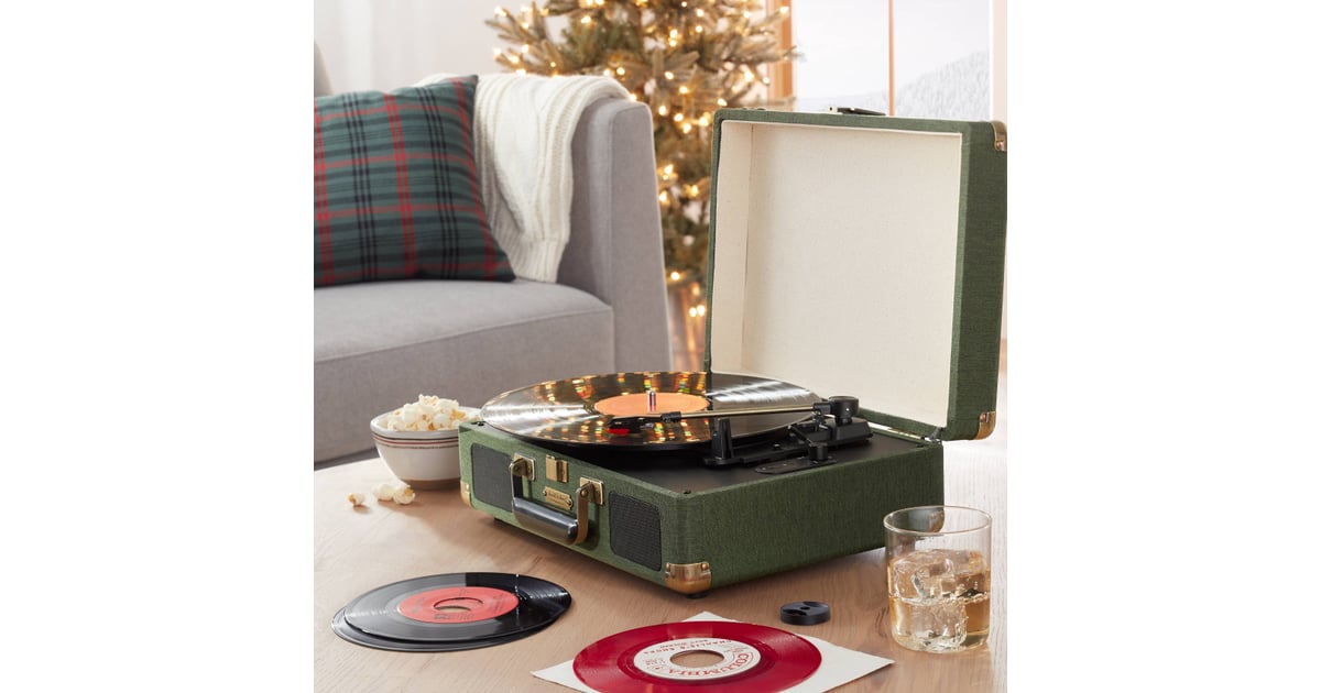 Suitcase Record Player in Dark Green Hearth & Hand Magnolia Holiday