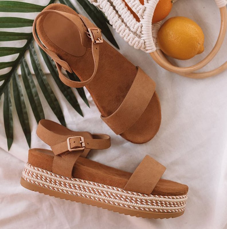 Flat Sandal - Double Criss Cross Elastic Strapping / Open Toe Foot