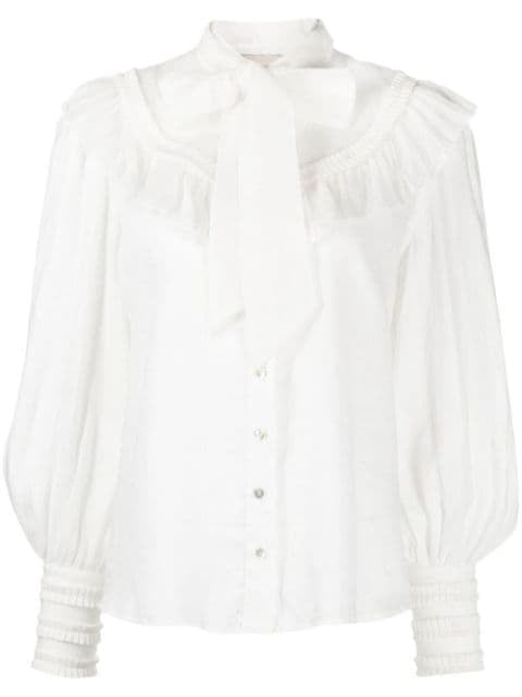 Alemais Lennie Ruffled Pussy-Bow Blouse