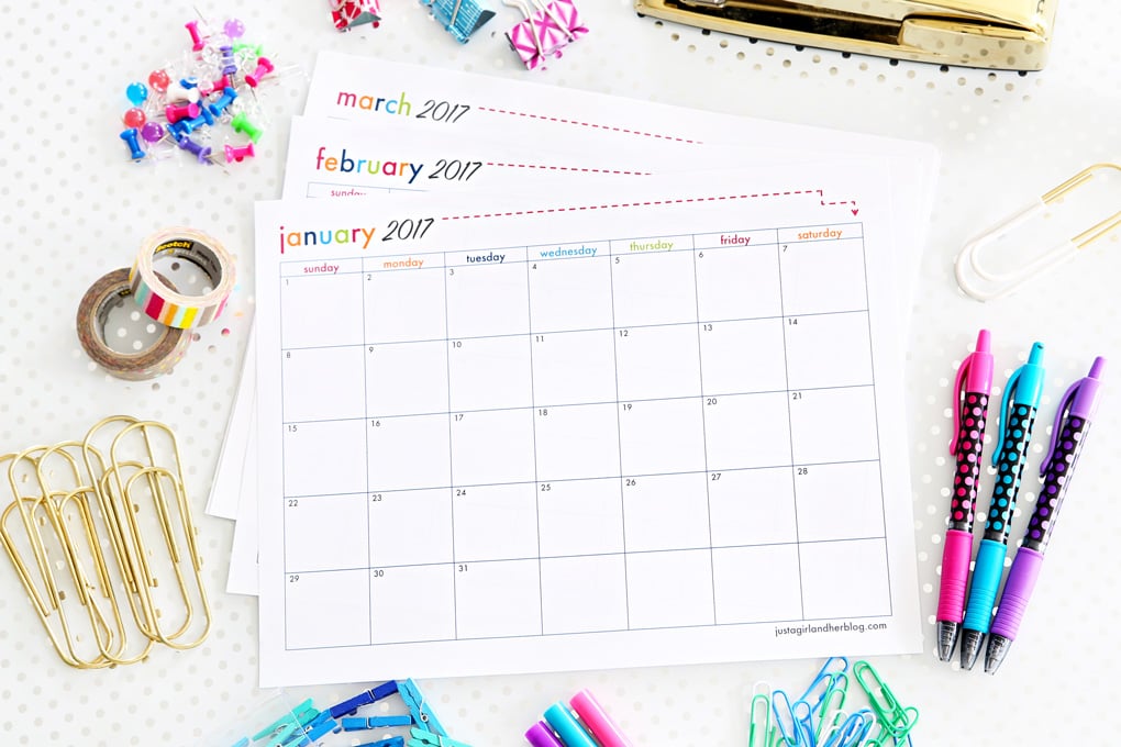 2016 mini calendar printable