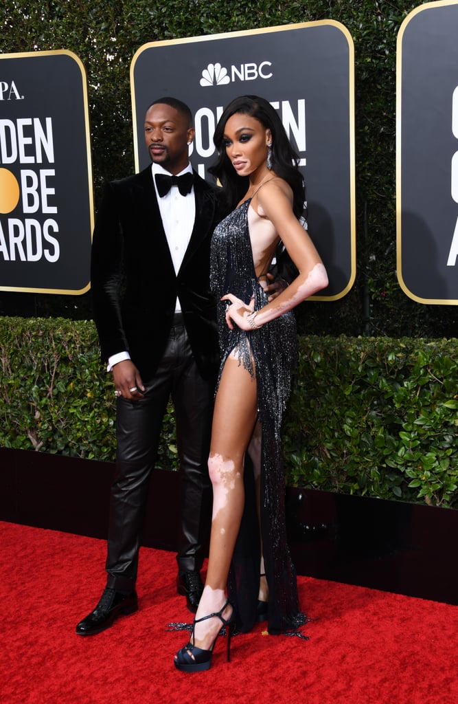 Winnie Harlow Laquan Smith Golden Globes Dress Popsugar Fashion Uk