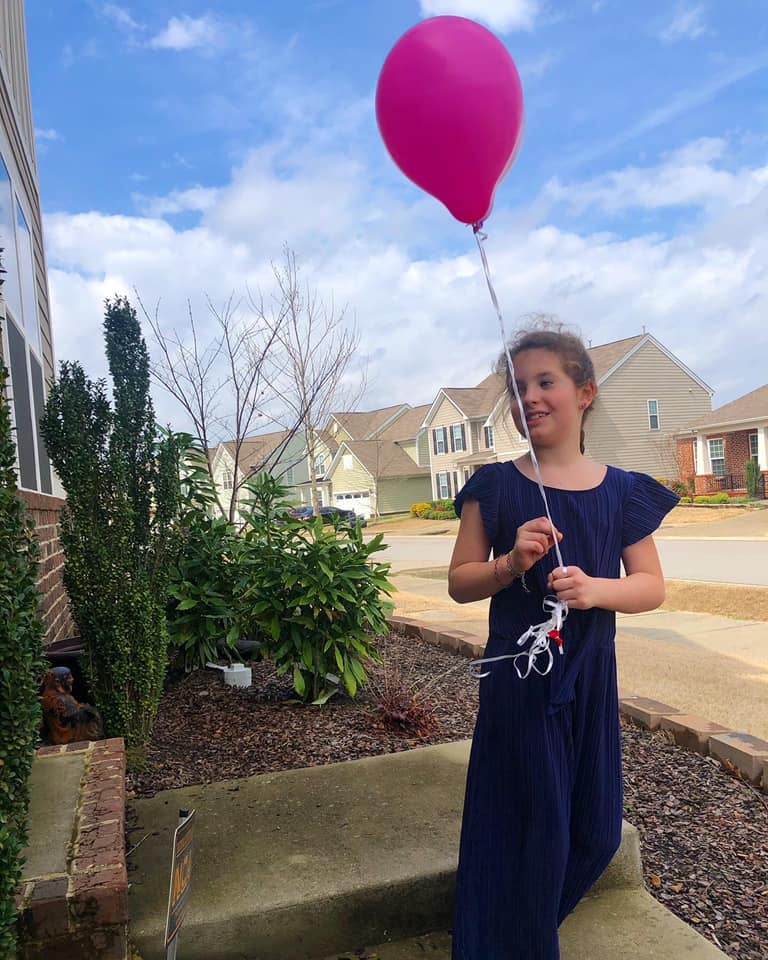 Girl's Neighborhood Birthday Party While Social Distancing