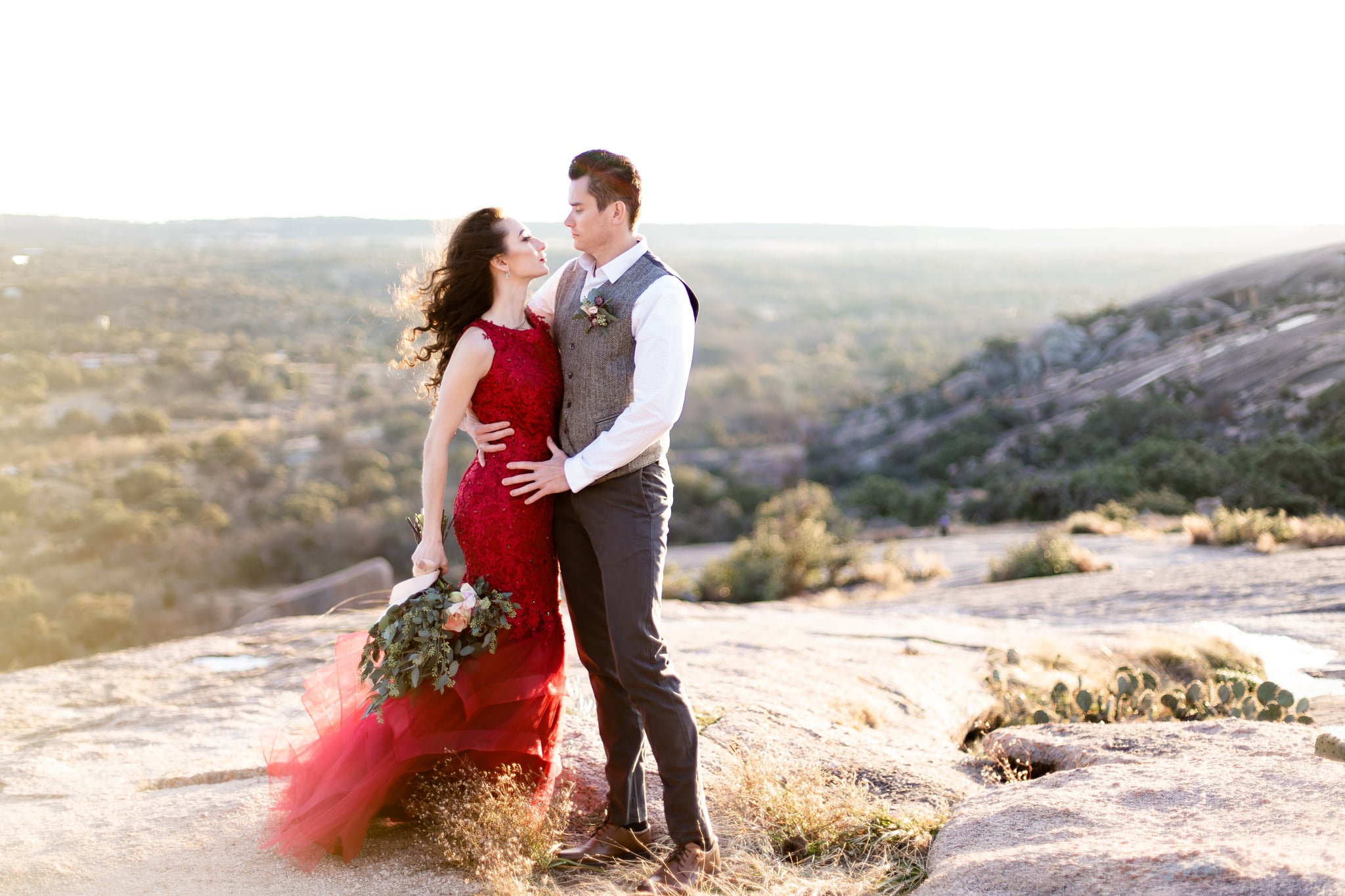 Red Amazon Dress For Engagement Photo 