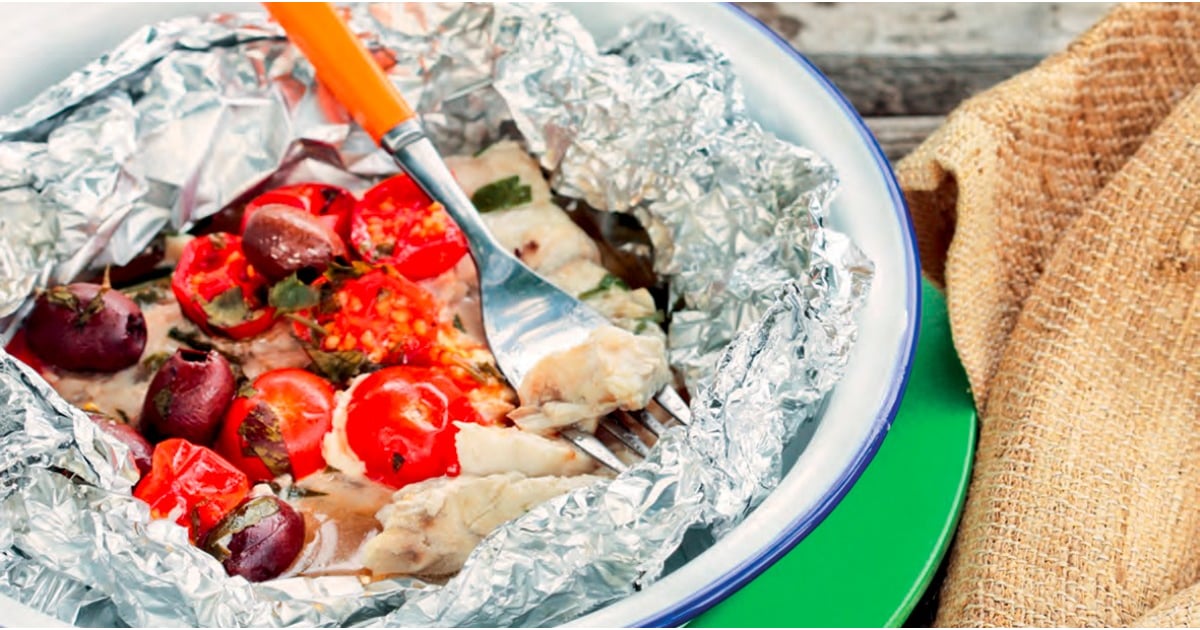 Foil-Wrapped Fish Fillets With Tomatoes, Olives, and Herbs | POPSUGAR Food