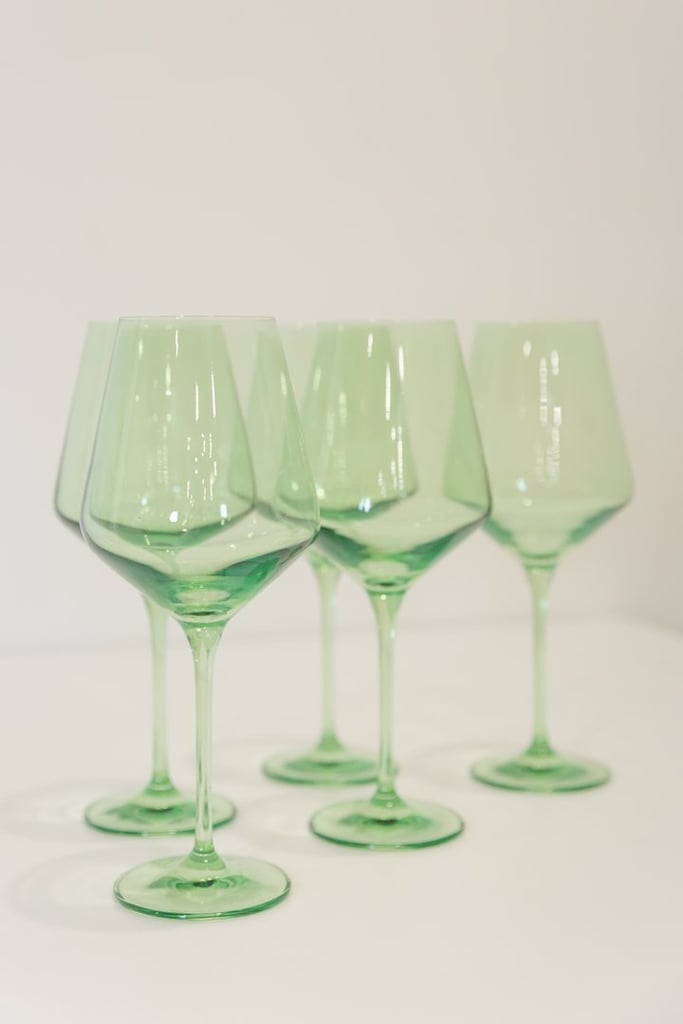 Estelle Colored Wine Stemware — Set of 6 (Mint Green)