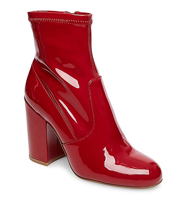 red patent bootie