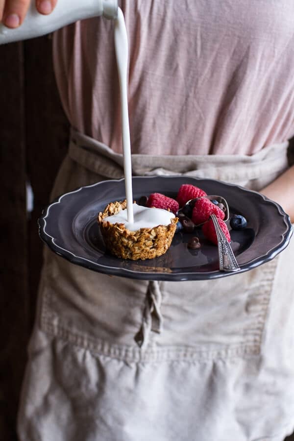 Oatmeal Chocolate Chip Cookie ‘n’ Milk Breakfast Cups