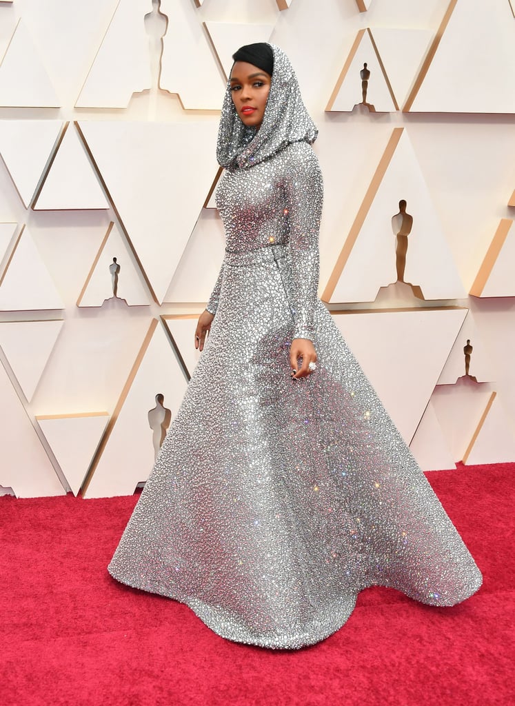 Janelle Monae Silver Cape Ralph Lauren Dress at Oscars 2020