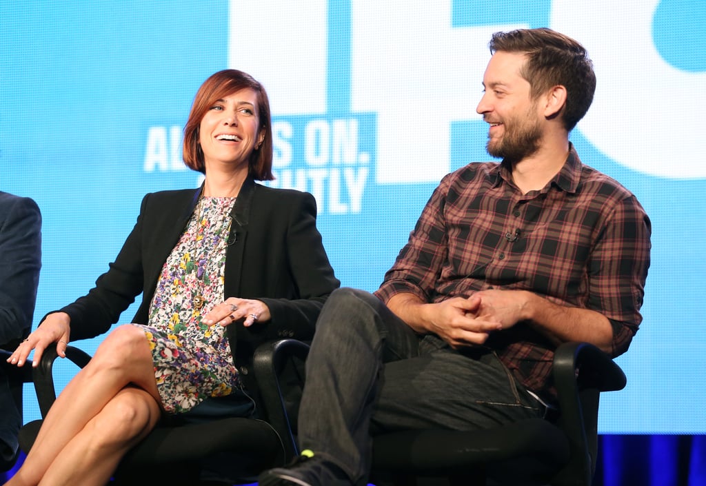 Kristen Wiig and Tobey Maguire shared smiles.