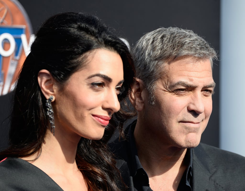 Amal Clooney Black and Red Dress at Tomorrowland Premiere