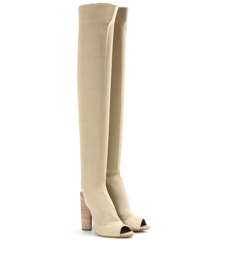 Yeezy Knitted Over-the-Knee Peep-Toe Boots ($995)