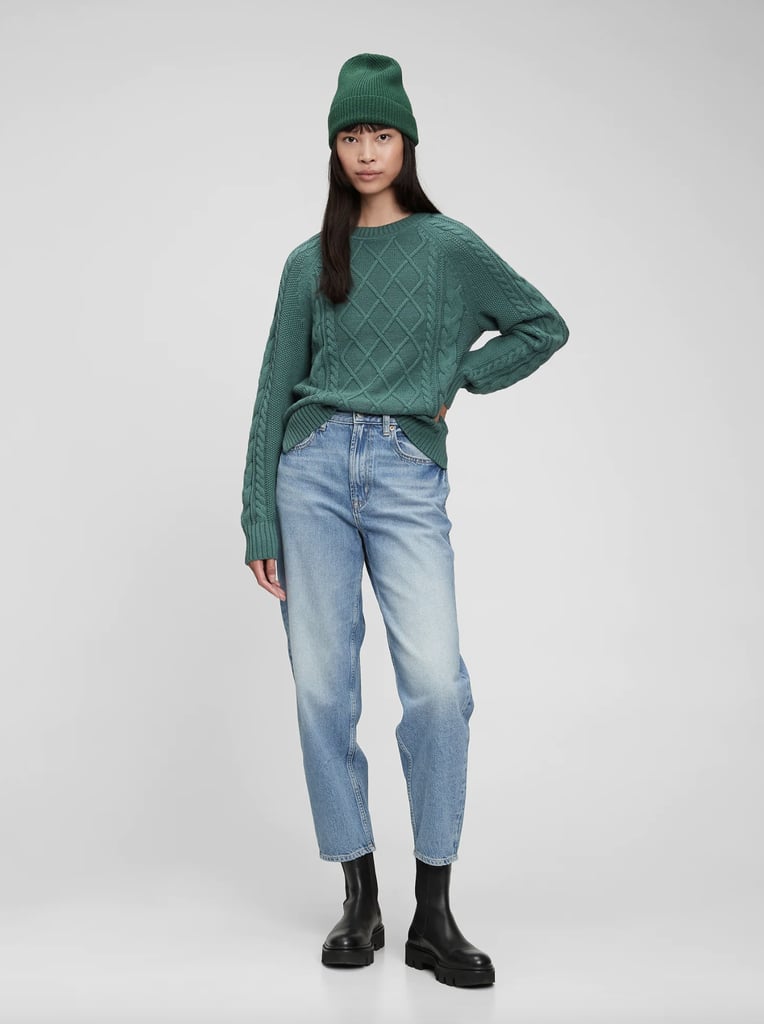 Gap Cable Knit Sweater in Bistro Green