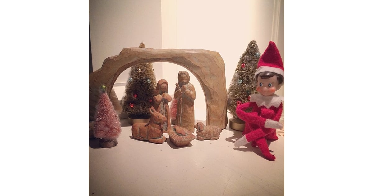 Alfie's Departure Nativity Scene Fun Elf on the Shelf Ideas