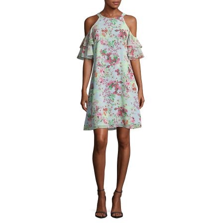 Vince Camuto Floral Cold-Shoulder Dress