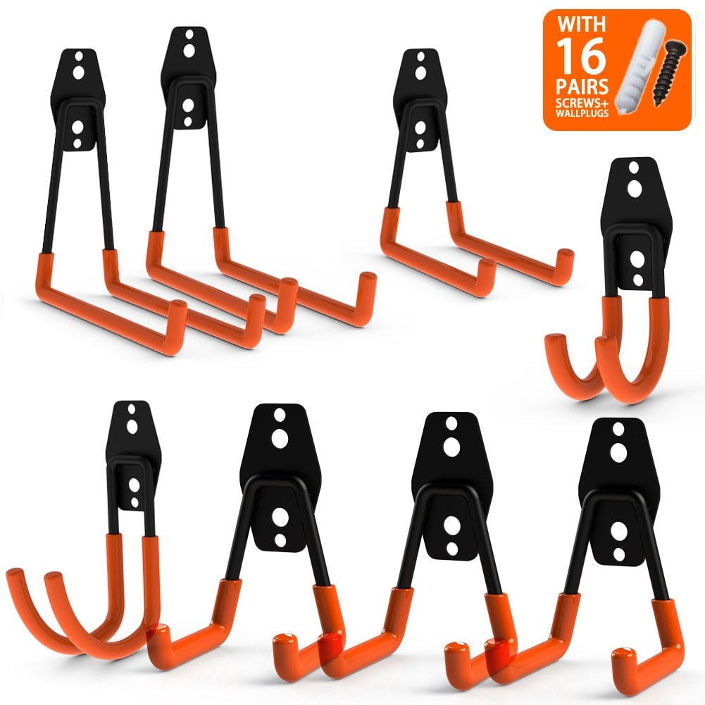 Wall Hooks: CoolYeah Steel Garage Storage Utility Double Hooks