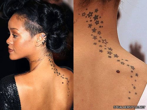 Rihanna Halloween Temporary Neck Tattoo