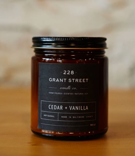 228 Grant Street Candle Co. Cedar + Vanilla Candle