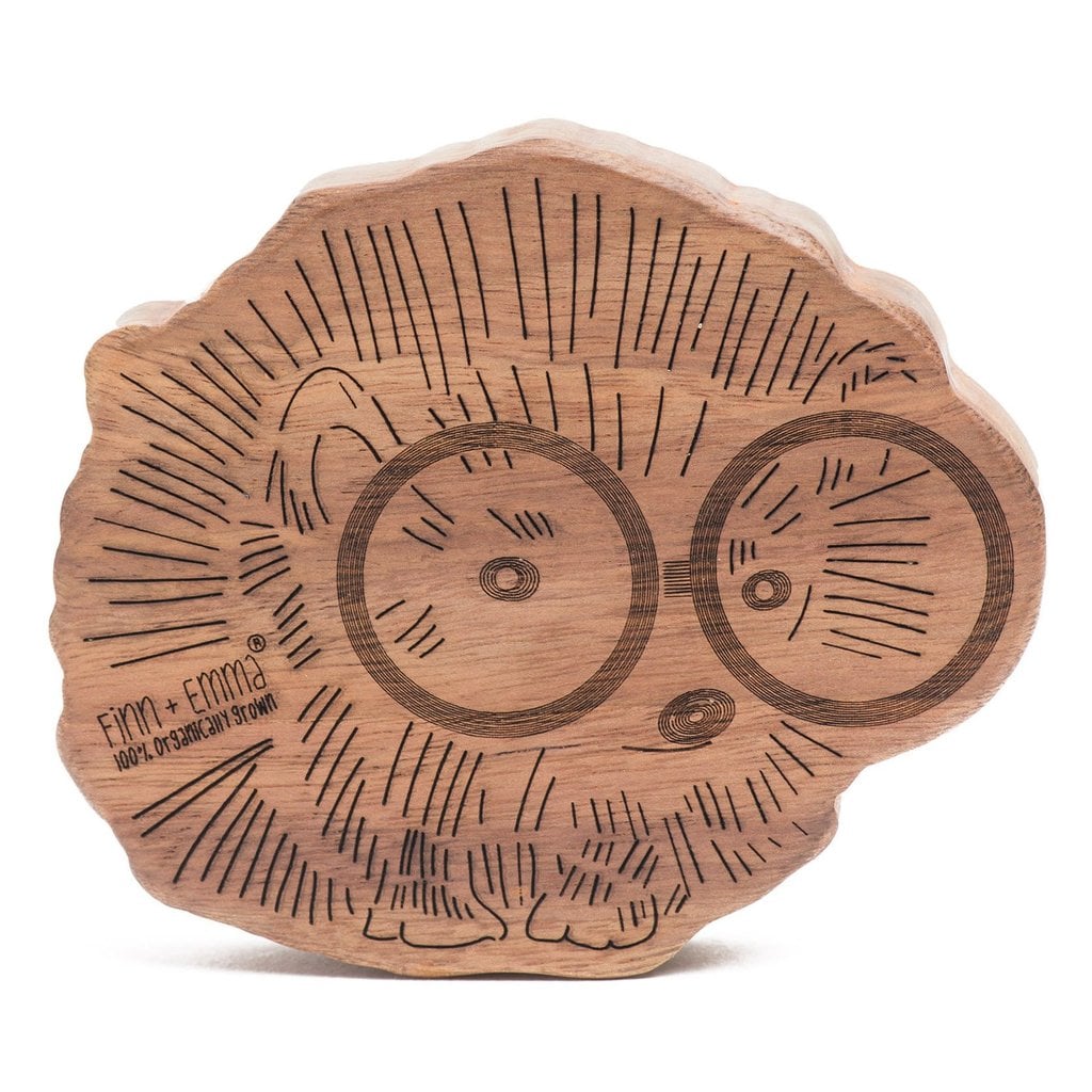 Carter the Hedgehog Wood Rattle Teether