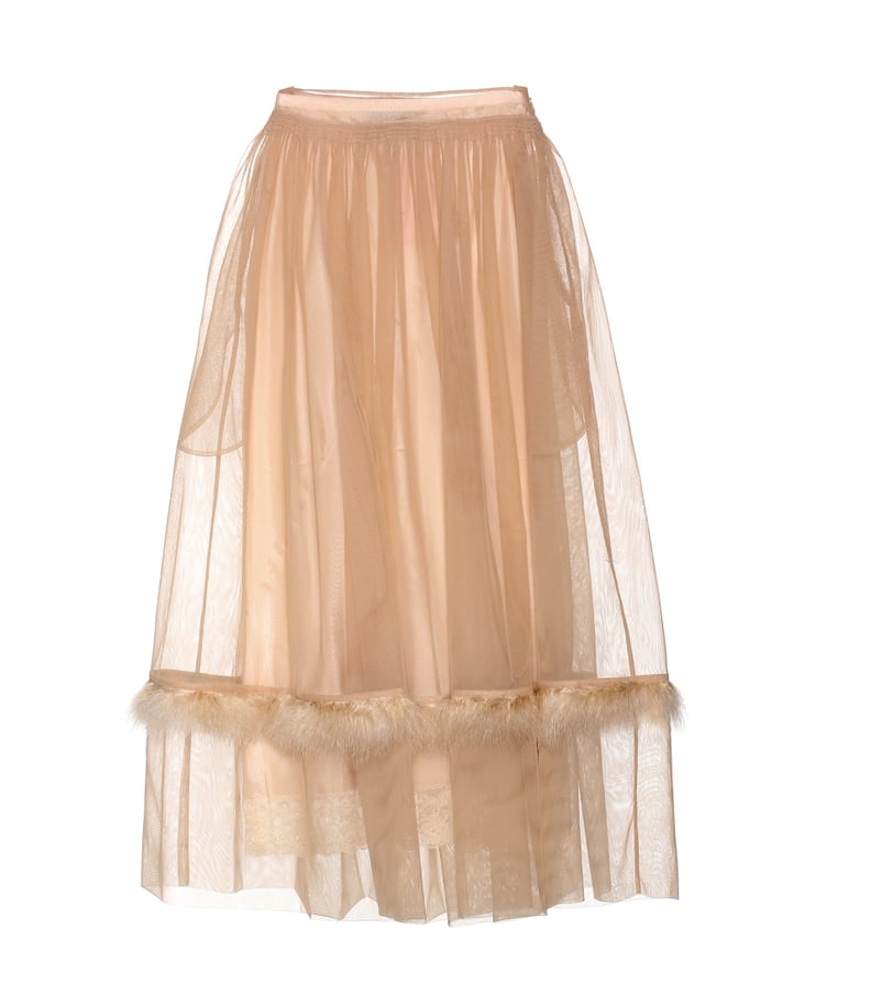 Simone Rocha Feather-Trimmed Skirt