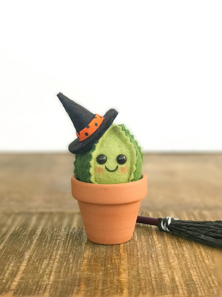 This Tiny Felt Witch Cactus on  Is So Cute For Halloween