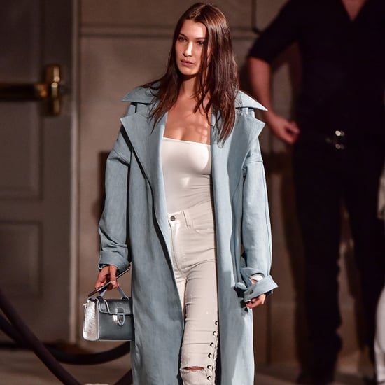 Bella Hadid's White Lace-Up Jeans at Fashion Week