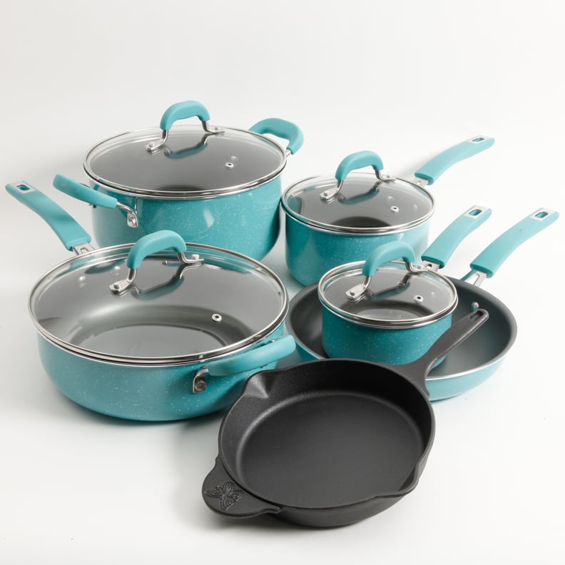 Two-Tone Speckled 10-Piece Ceramic Cookware Set