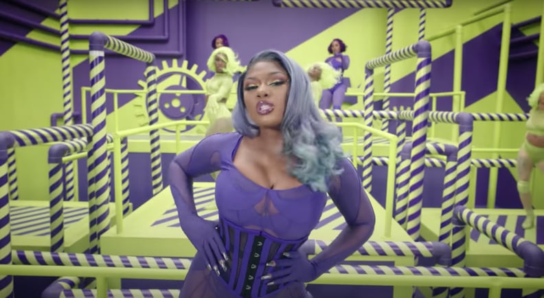 Megan Thee Stallion's Purple Bodysuit in the "WAP" Music Video