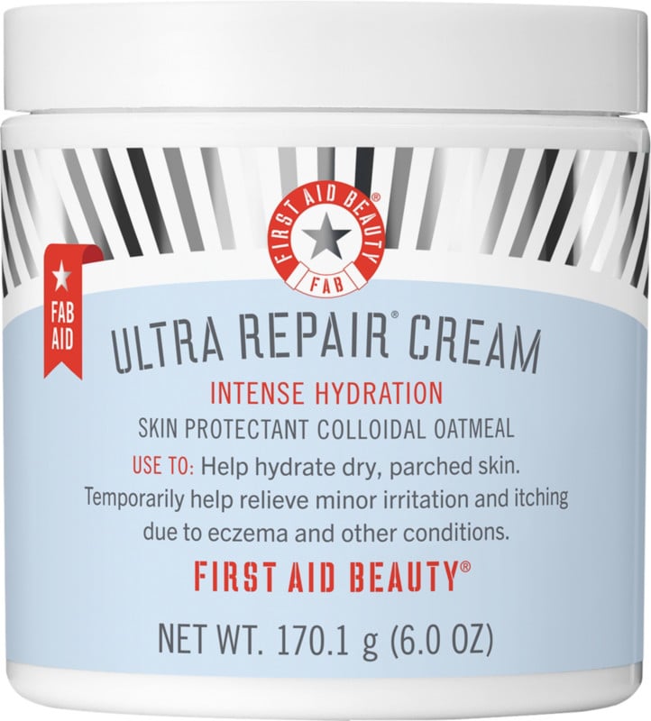For an intensive treatment, try the First Aid Beauty Ultra Repair Cream ($36). It uses oatmeal to calm dry, irritated skin while employing ingredients like shea butter to moisturise and repair the skin barrier.