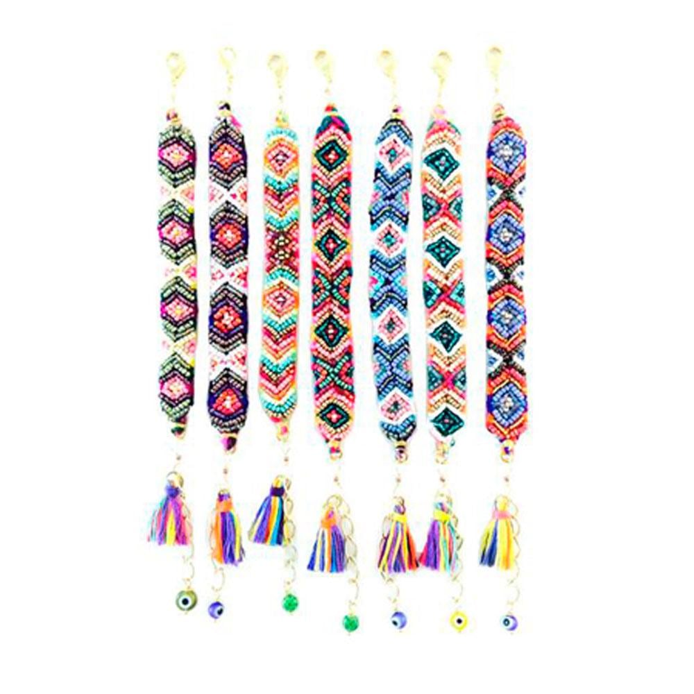Vera Chaang Maya Handwoven Cotton Embellished Bracelet