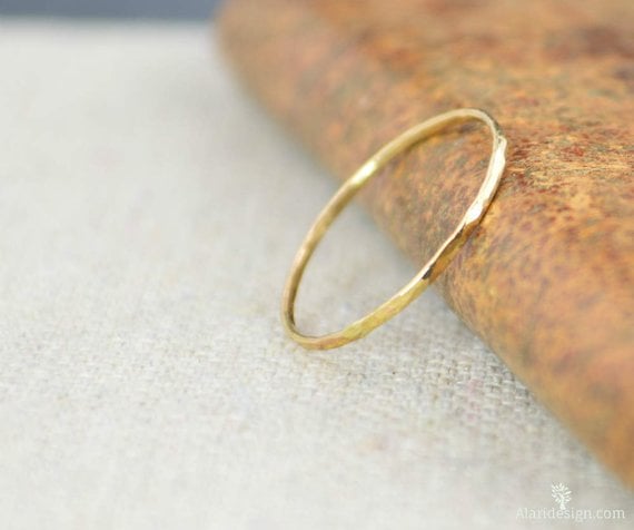 Etsy Solid 14k Yellow Gold Super Thin Stacking Ring