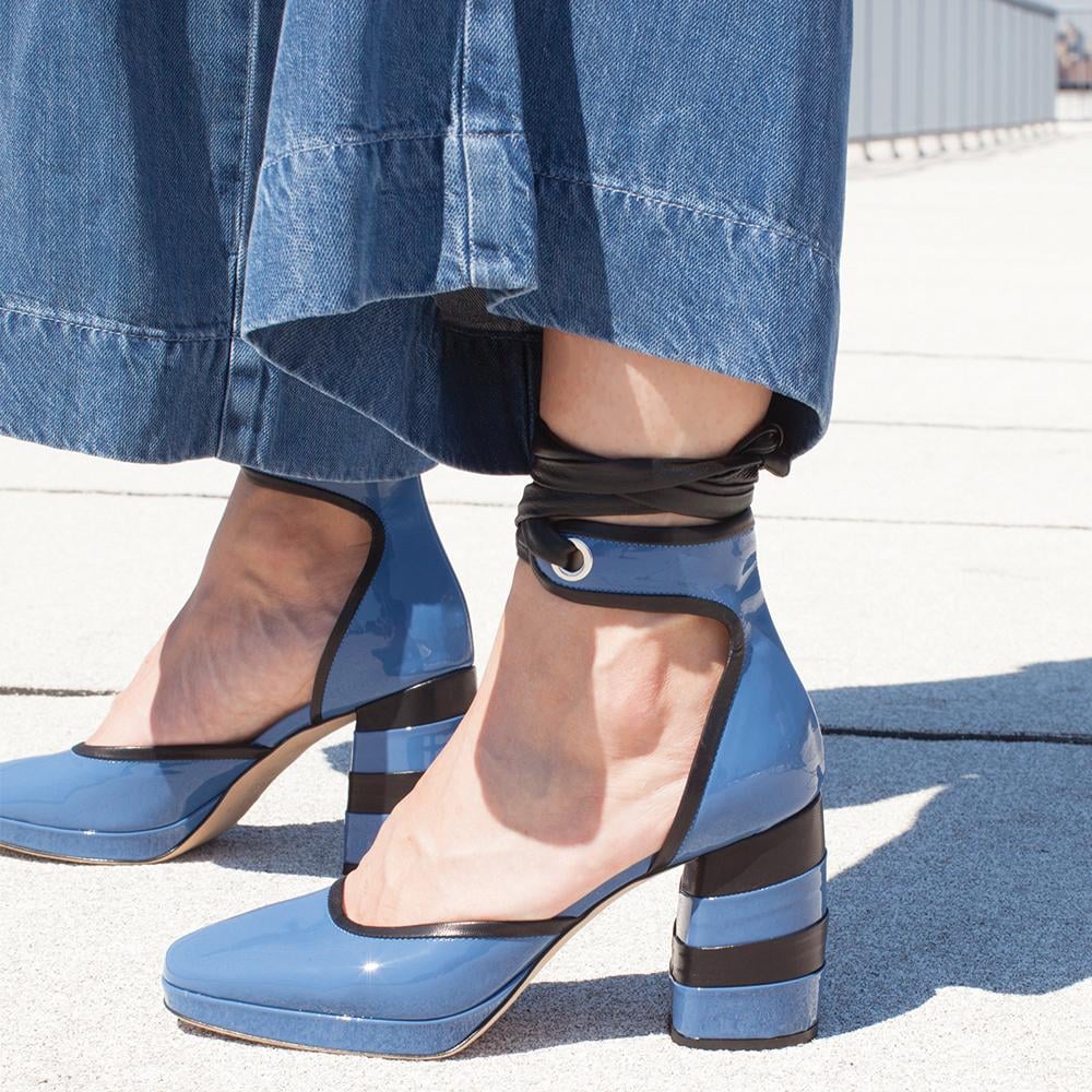 Retro Lady in Blue Sapphire Glaze