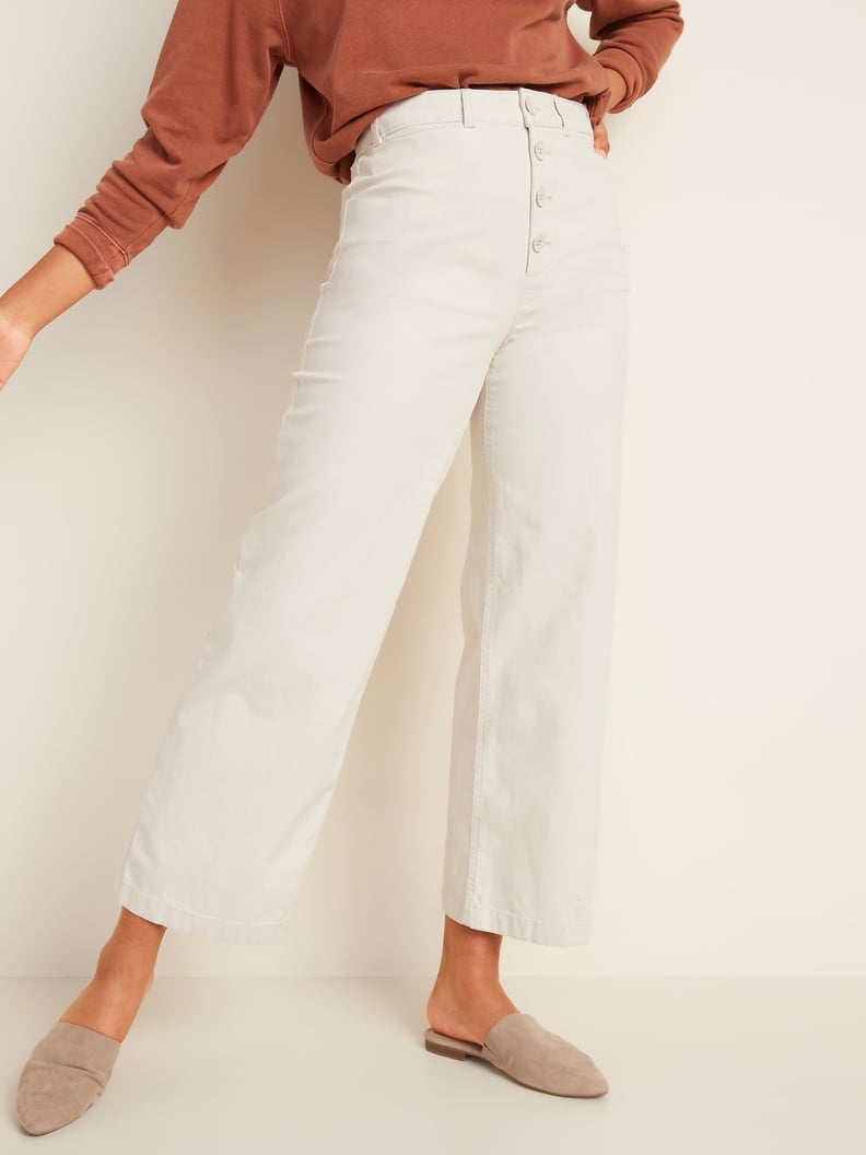 Old Navy Extra High-Waisted Button-Fly Crop Wide-Leg Pants