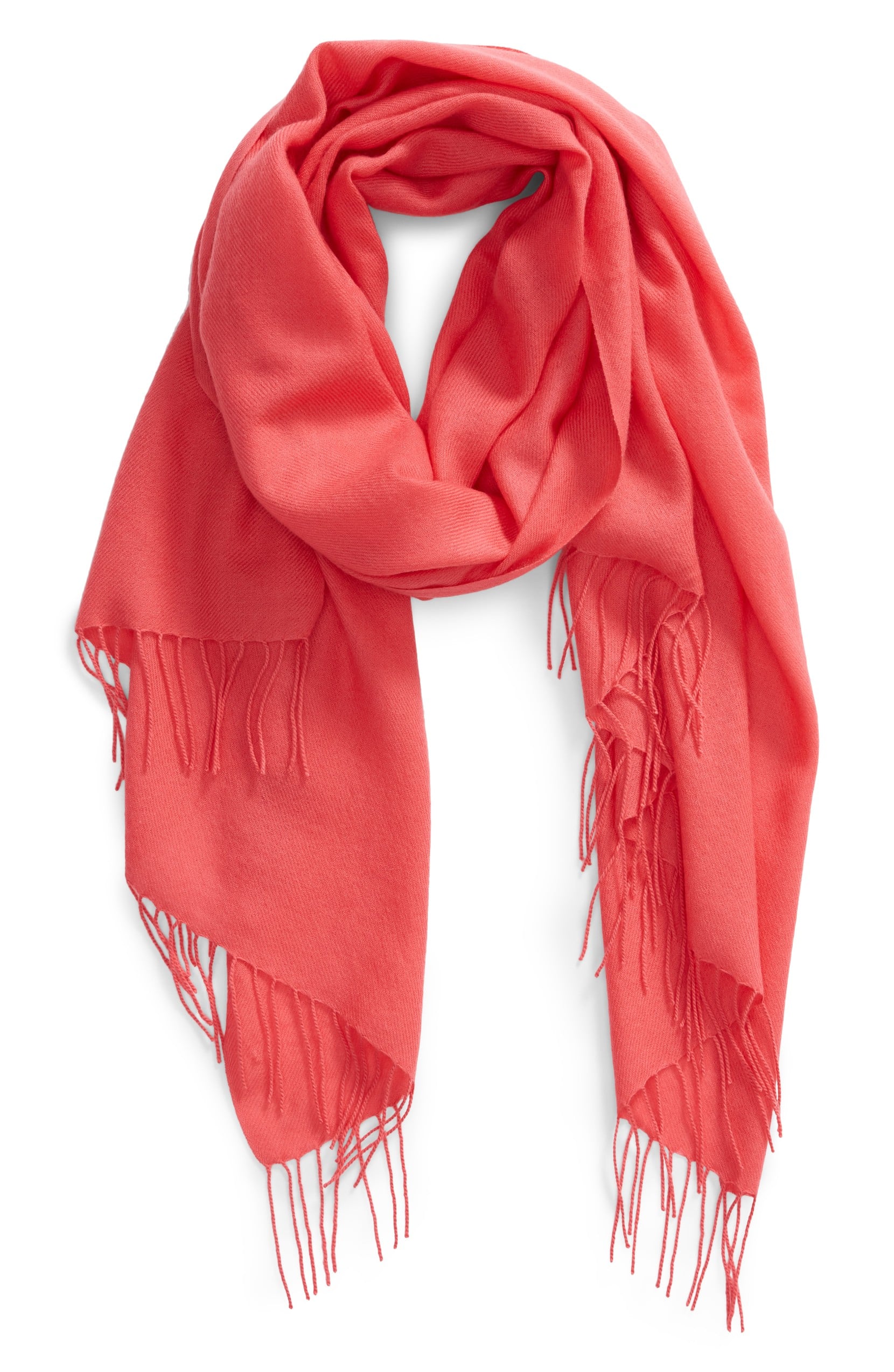 coral cashmere scarf