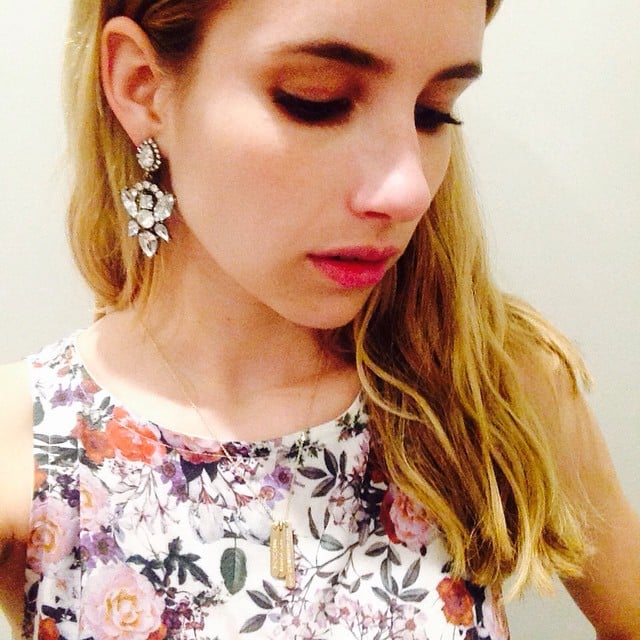 Emma Roberts displayed one of her jewelry pieces she designed with BaubleBar.
Source: Instagram user emmaroberts