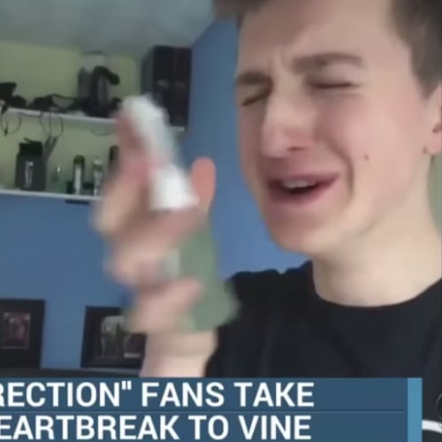 Guy Pretending to Cry About One Direction