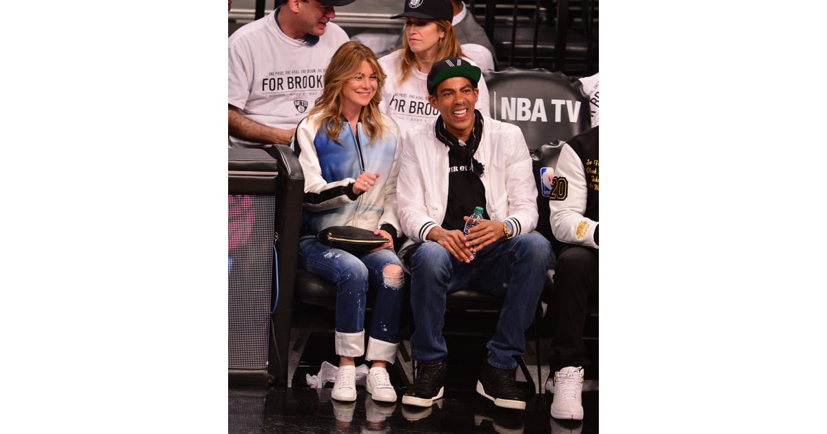 Drake and Ellen Pompeo at a Brooklyn Nets Game POPSUGAR Celebrity Photo 7
