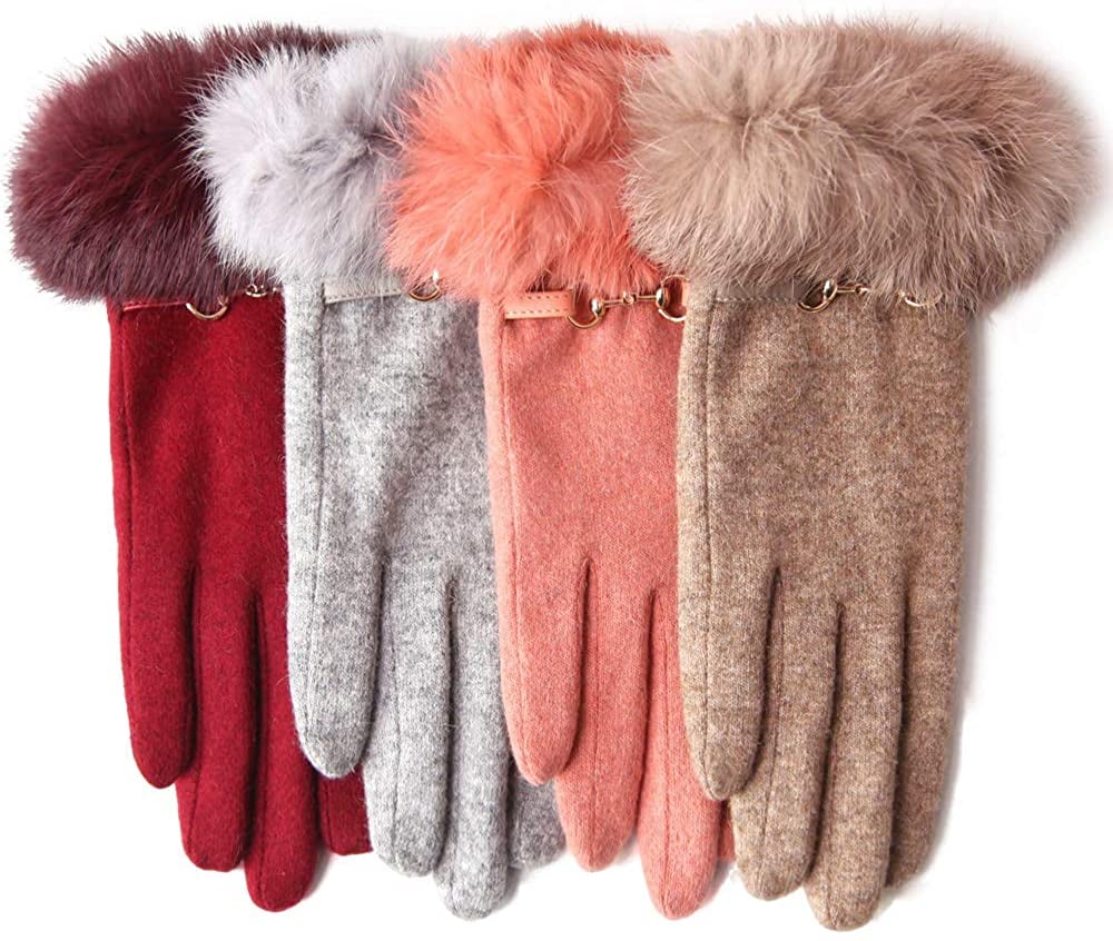 WARMEN Wool Gloves Touchscreen Gloves