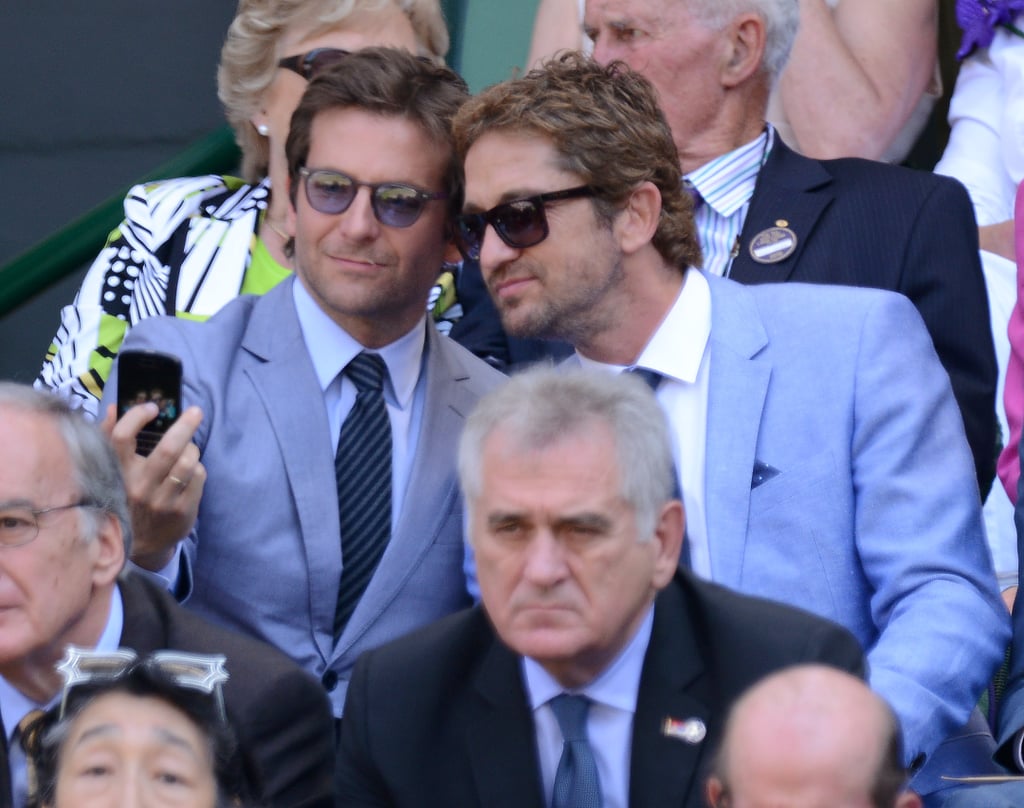 Gerard Butler and Bradley Cooper took a snap together at Wimbledon in July 2013.