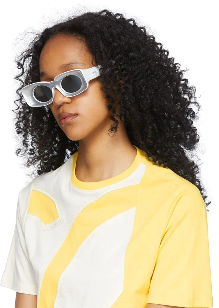 Loewe Silver & White Paula's Ibiza Square Sunglasses