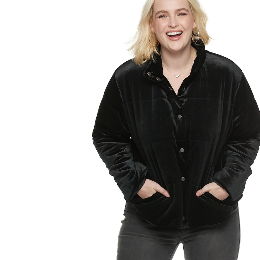 POPSUGAR at Kohl s Velvet Puffer Jacket Street Style Made Me Buy