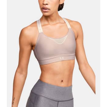 Under Armour Ua Infinity High Zip Sports Bra in Pink